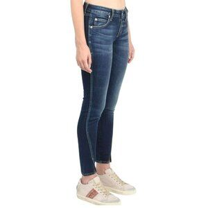 Amo Womens Twist Two-Tone Rise & Shine Jeans Size 26 Factory  Distressed